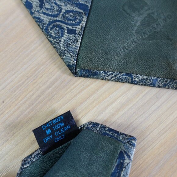 HIROKO KOSHINO HOMME Neck Tie Mens Blue Paisley Silk Luxury Japanese‎ Designer - Picture 8 of 13